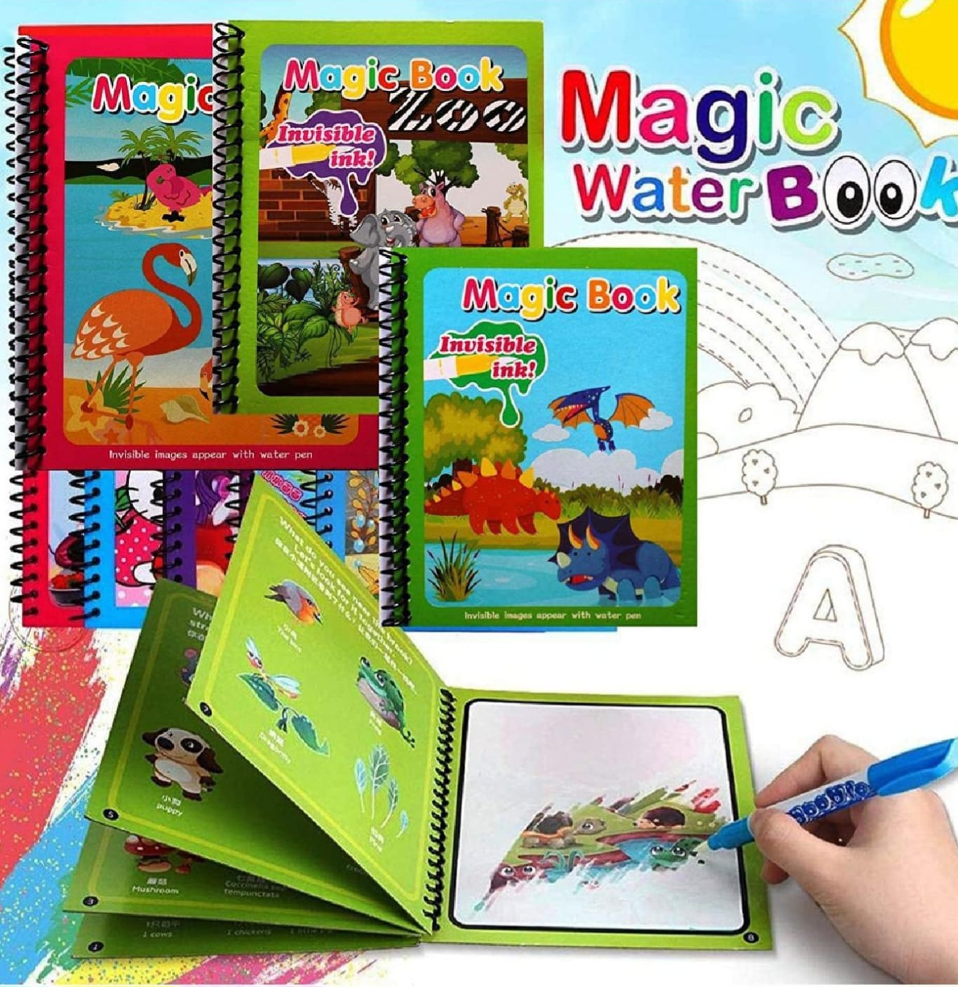 Water Magic Book – Fun, Reusable & Mess-Free Coloring for Kids!