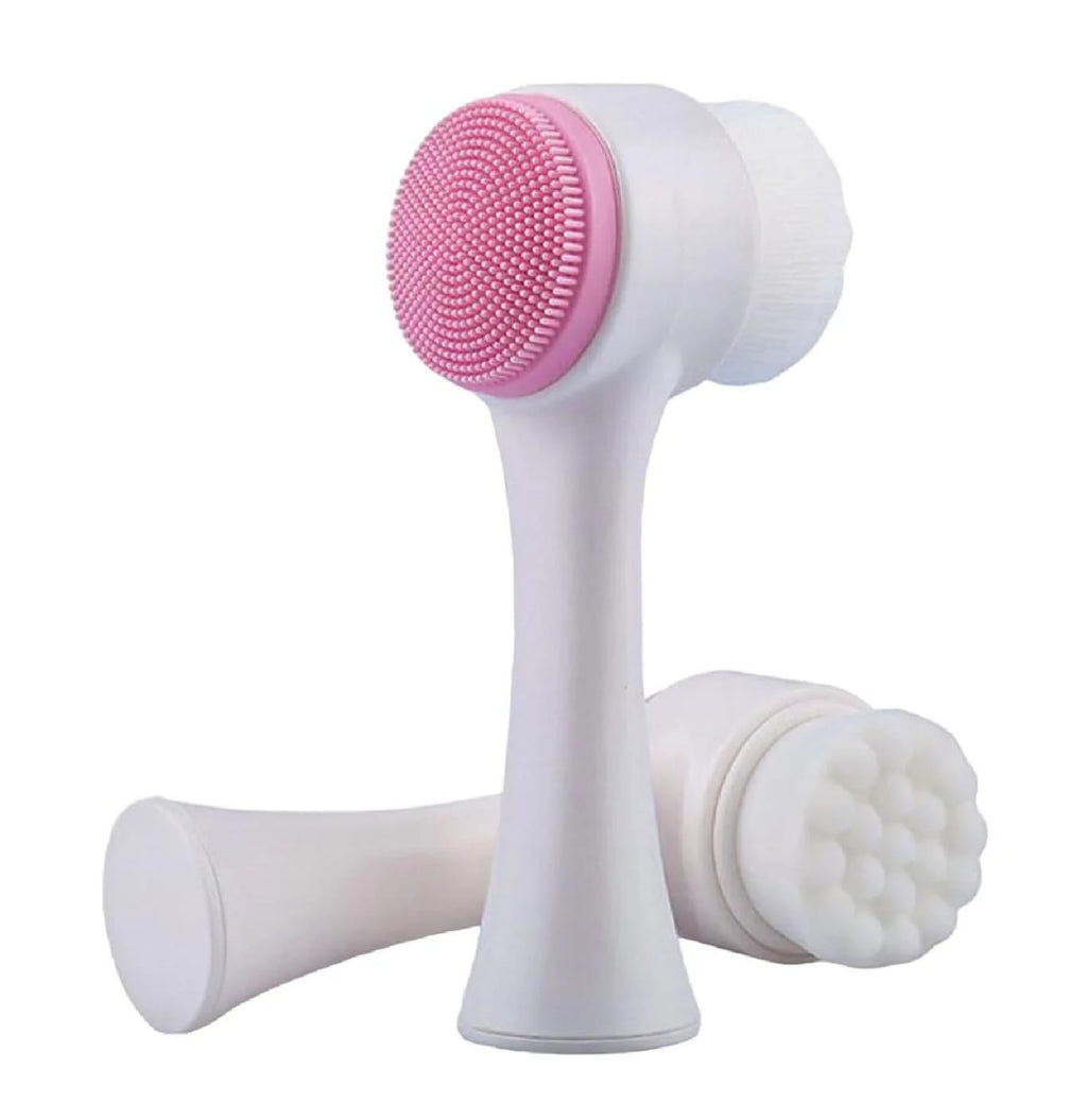 ✨ Double-Sided Premium Face Cleansing Brush | Soft Silicone + Ultra-Fine Bristles | Deep Clean & Gentle Exfoliation ✨