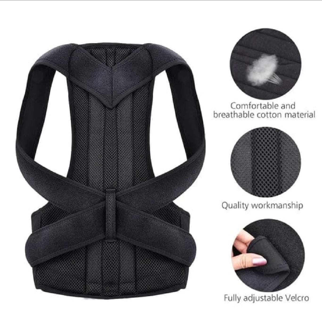 Body Posture Corrector Belt - Shoulder Support Relief and Back Pain Relief Belt - Adjustable Posture Support Brace For Men & Women